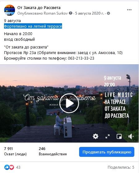 Приклади контенту для Facebook