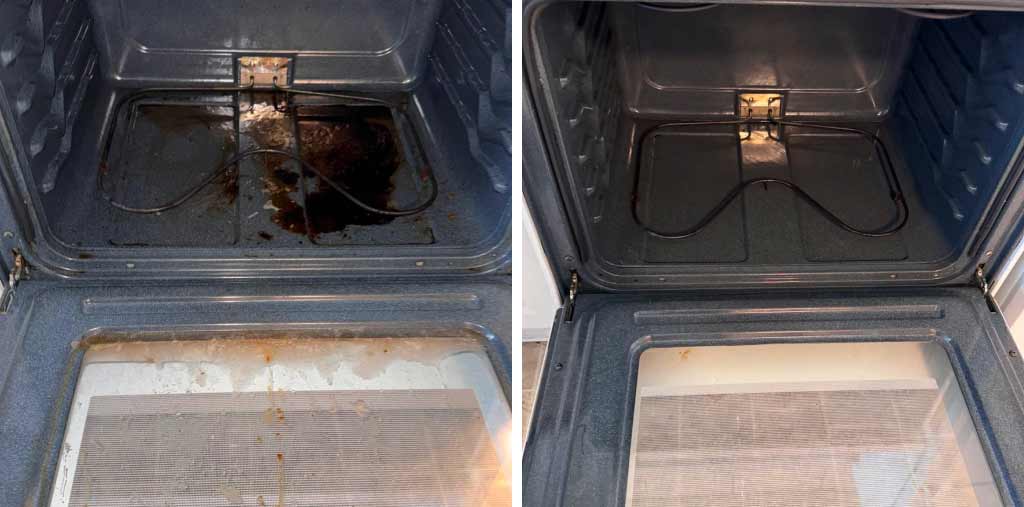 Пример фотографии для GBP  в тематике клининг: до и после уборки