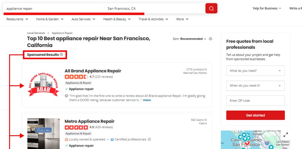 Bez-b-lidi-dlya-appliance-repair-yelp-ads Bez B Лиды для appliance repair - Выдача Yelp Ads по запросу Appliance Repair San Francisco